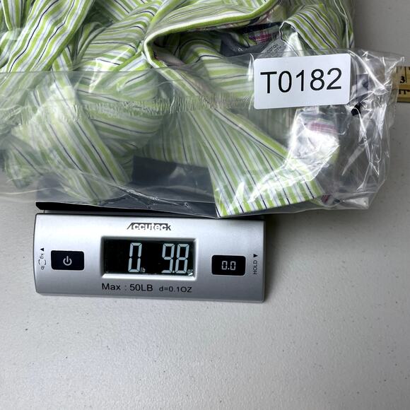 Thomas Dean Long Sleeves Button Down Shirt Size XL Green And White Striped - Picture 7 of 7